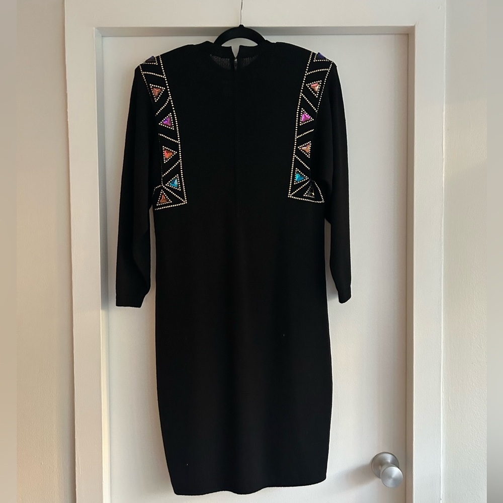 ST. JOHN for Saks Fifth Avenue vintage beaded jeweled long sleeve dress - Picture 2 of 6